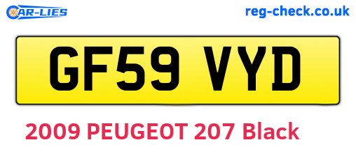 GF59VYD are the vehicle registration plates.