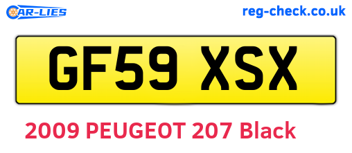GF59XSX are the vehicle registration plates.