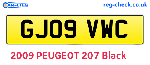 GJ09VWC are the vehicle registration plates.