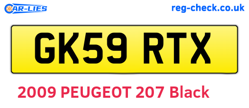 GK59RTX are the vehicle registration plates.