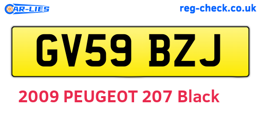 GV59BZJ are the vehicle registration plates.