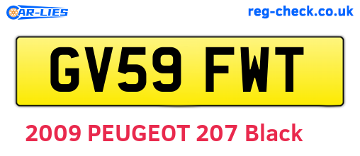 GV59FWT are the vehicle registration plates.