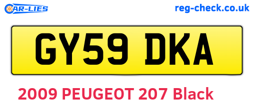 GY59DKA are the vehicle registration plates.