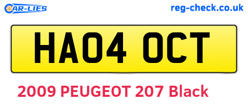 HA04OCT are the vehicle registration plates.