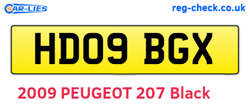 HD09BGX are the vehicle registration plates.