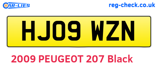 HJ09WZN are the vehicle registration plates.