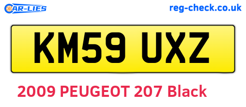 KM59UXZ are the vehicle registration plates.