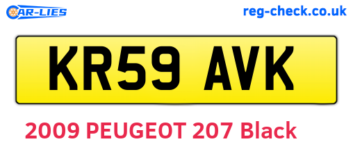 KR59AVK are the vehicle registration plates.