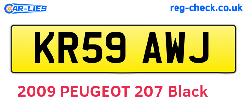 KR59AWJ are the vehicle registration plates.
