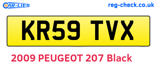 KR59TVX are the vehicle registration plates.