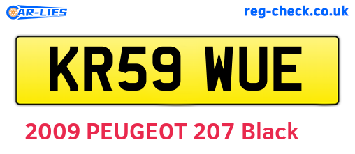 KR59WUE are the vehicle registration plates.
