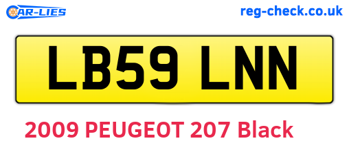 LB59LNN are the vehicle registration plates.