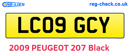LC09GCY are the vehicle registration plates.