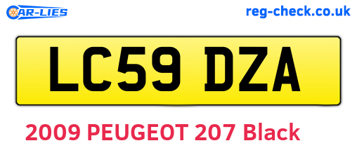 LC59DZA are the vehicle registration plates.