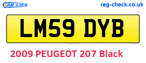 LM59DYB are the vehicle registration plates.