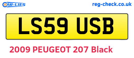 LS59USB are the vehicle registration plates.