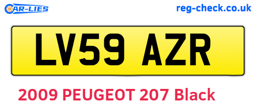 LV59AZR are the vehicle registration plates.