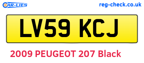 LV59KCJ are the vehicle registration plates.