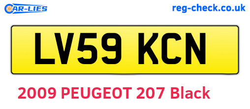 LV59KCN are the vehicle registration plates.