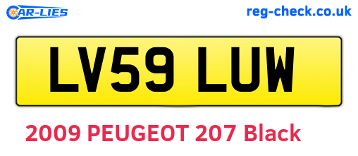 LV59LUW are the vehicle registration plates.