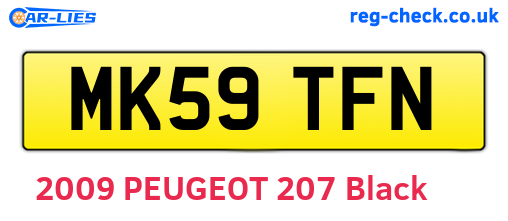MK59TFN are the vehicle registration plates.
