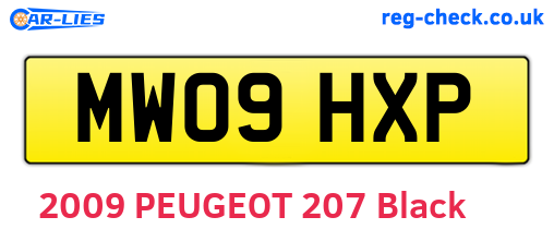 MW09HXP are the vehicle registration plates.