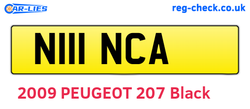 N111NCA are the vehicle registration plates.
