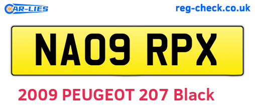 NA09RPX are the vehicle registration plates.