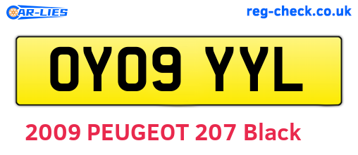 OY09YYL are the vehicle registration plates.