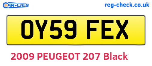 OY59FEX are the vehicle registration plates.