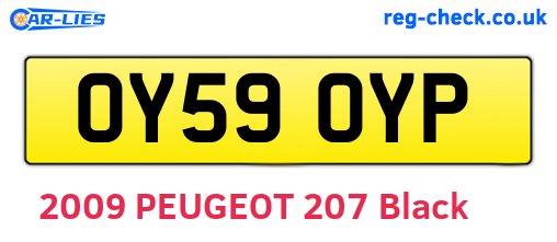 OY59OYP are the vehicle registration plates.