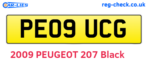 PE09UCG are the vehicle registration plates.