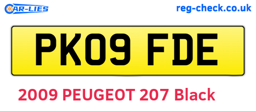 PK09FDE are the vehicle registration plates.