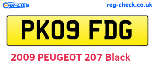 PK09FDG are the vehicle registration plates.