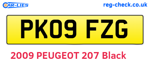 PK09FZG are the vehicle registration plates.
