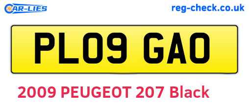 PL09GAO are the vehicle registration plates.