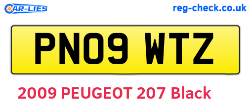 PN09WTZ are the vehicle registration plates.