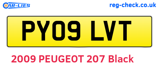PY09LVT are the vehicle registration plates.