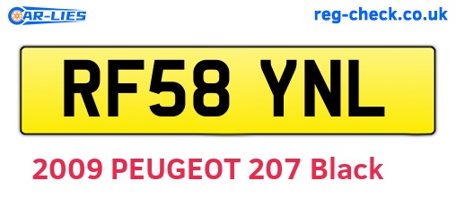 RF58YNL are the vehicle registration plates.