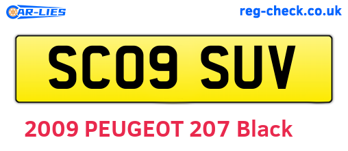 SC09SUV are the vehicle registration plates.