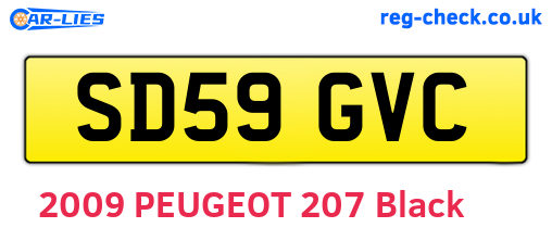 SD59GVC are the vehicle registration plates.