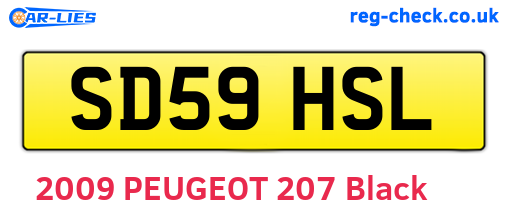 SD59HSL are the vehicle registration plates.