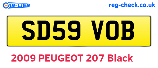 SD59VOB are the vehicle registration plates.