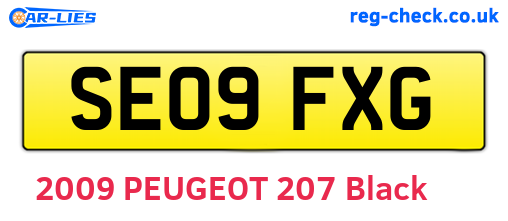 SE09FXG are the vehicle registration plates.