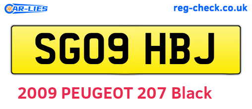 SG09HBJ are the vehicle registration plates.