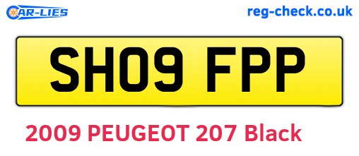 SH09FPP are the vehicle registration plates.
