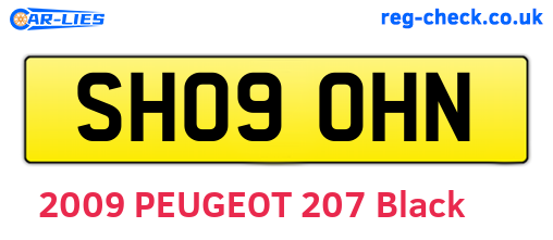 SH09OHN are the vehicle registration plates.