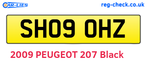 SH09OHZ are the vehicle registration plates.