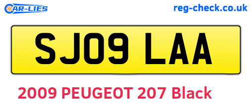 SJ09LAA are the vehicle registration plates.