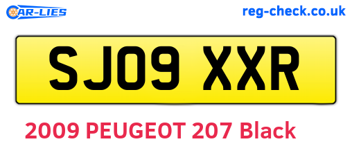 SJ09XXR are the vehicle registration plates.